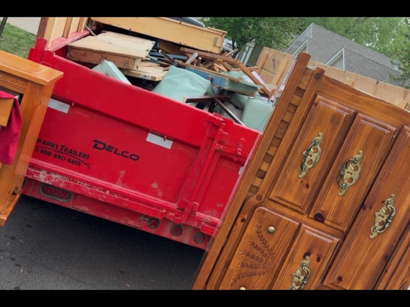 Old furniture being hauled away